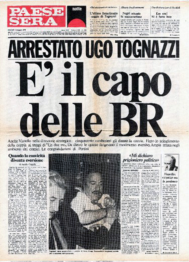 Portada del número falso del Paese Sera, 1979. Obra del colectivo Il Male.